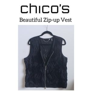 **STEAL**Chico's black zip-up vest-XL-16